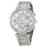 Michael Kors Parker Mother of Pearl Dial Crystals Steel Ladies Watch MK5572 - Watches of Australia