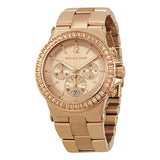 Michael Kors Rose Gold-tone Baguette Bezel Chronograph Ladies Watch MK5412 - Watches of Australia