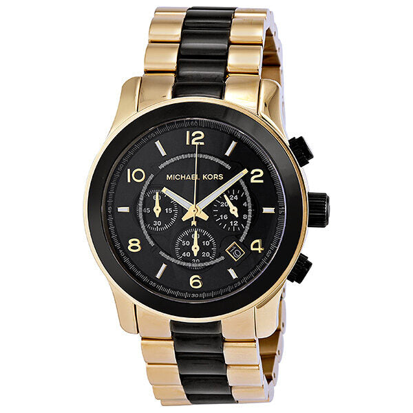 Michael Kors Runway Chronograph Black Dial Gold Tone Men s Watch MK826 Watches of Australia