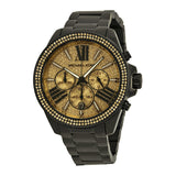 Michael Kors Wren Chronograph Crystal Pave Dial Black Ion-plated Ladies Watch MK5961 - Watches of Australia