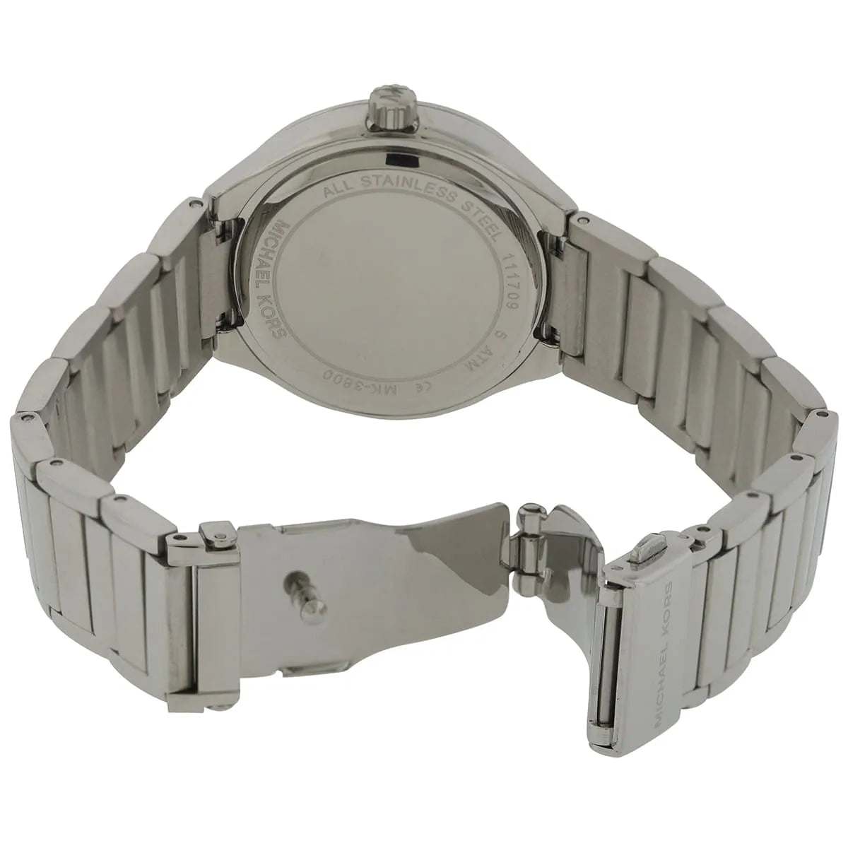 Michael Kors Kerry women's watch silver stainless steel bracelet strap with deployment clasp
