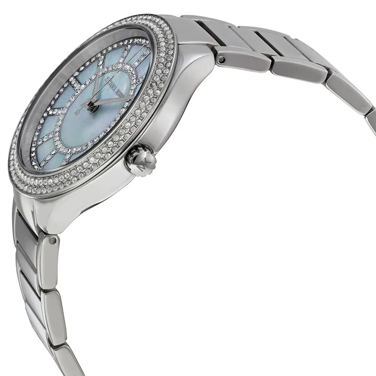 Michael Kors Kerry Pavé Chambray Blue MOP Dial Silver Women's Watch - MK3395