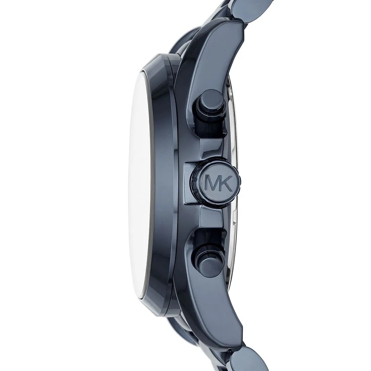 Michael Kors Bradshaw chronograph watch side profile showing case thickness and crown
