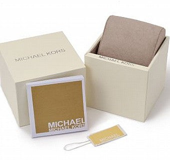 Michael Kors Parker watch packaging and original box with accessories
