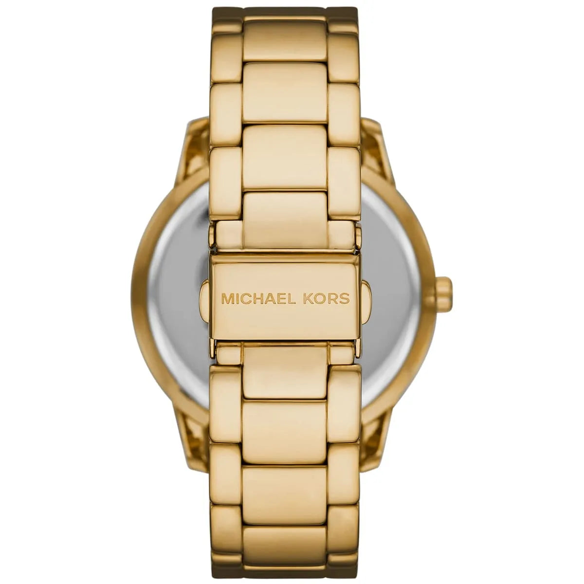 Michael Kors Tibby MK6879 case back showing stainless steel with engraving