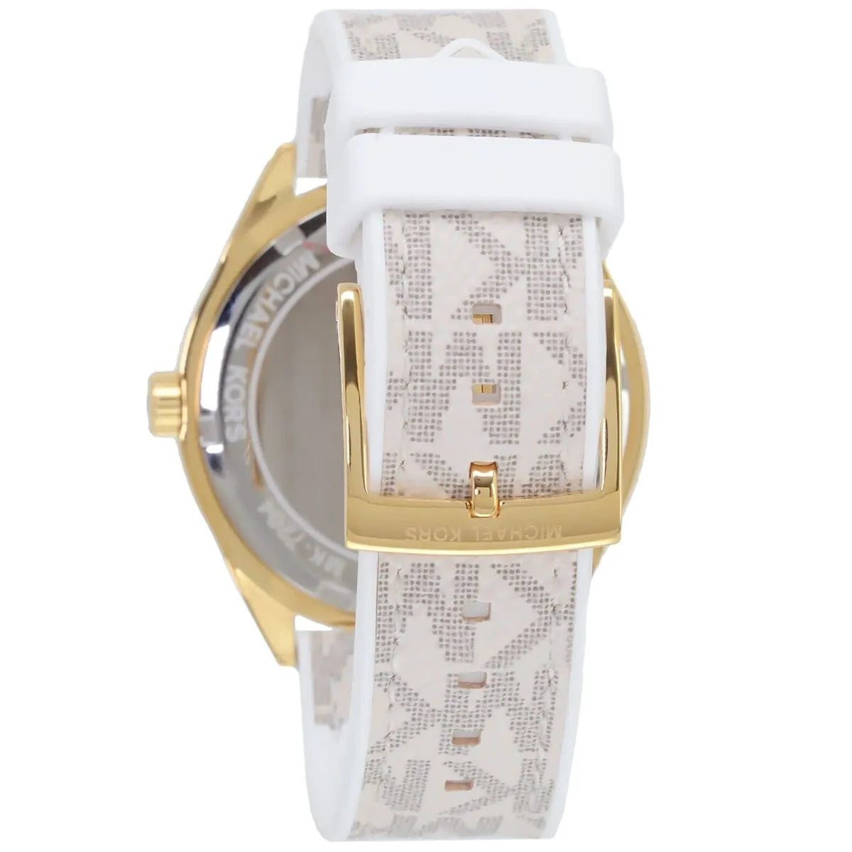 Michael Kors Jessa Multifunction Gold Dial White Silicone Strap Women's Watch - MK7204