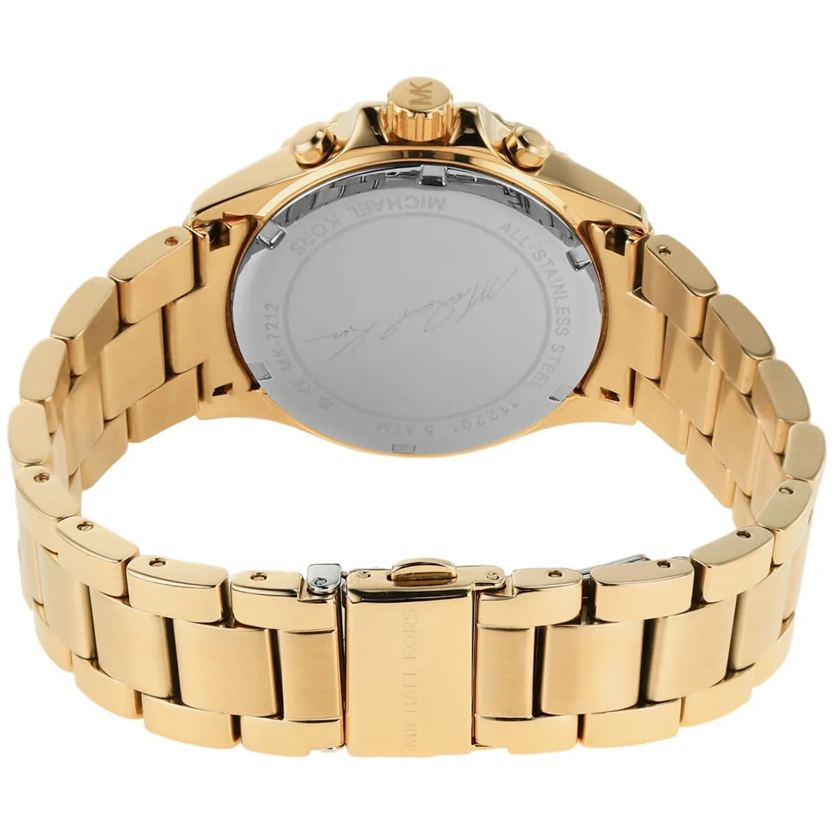 Michael Kors Everest Chronograph Silver Sunray Dial Gold Women's Watch - MK7212