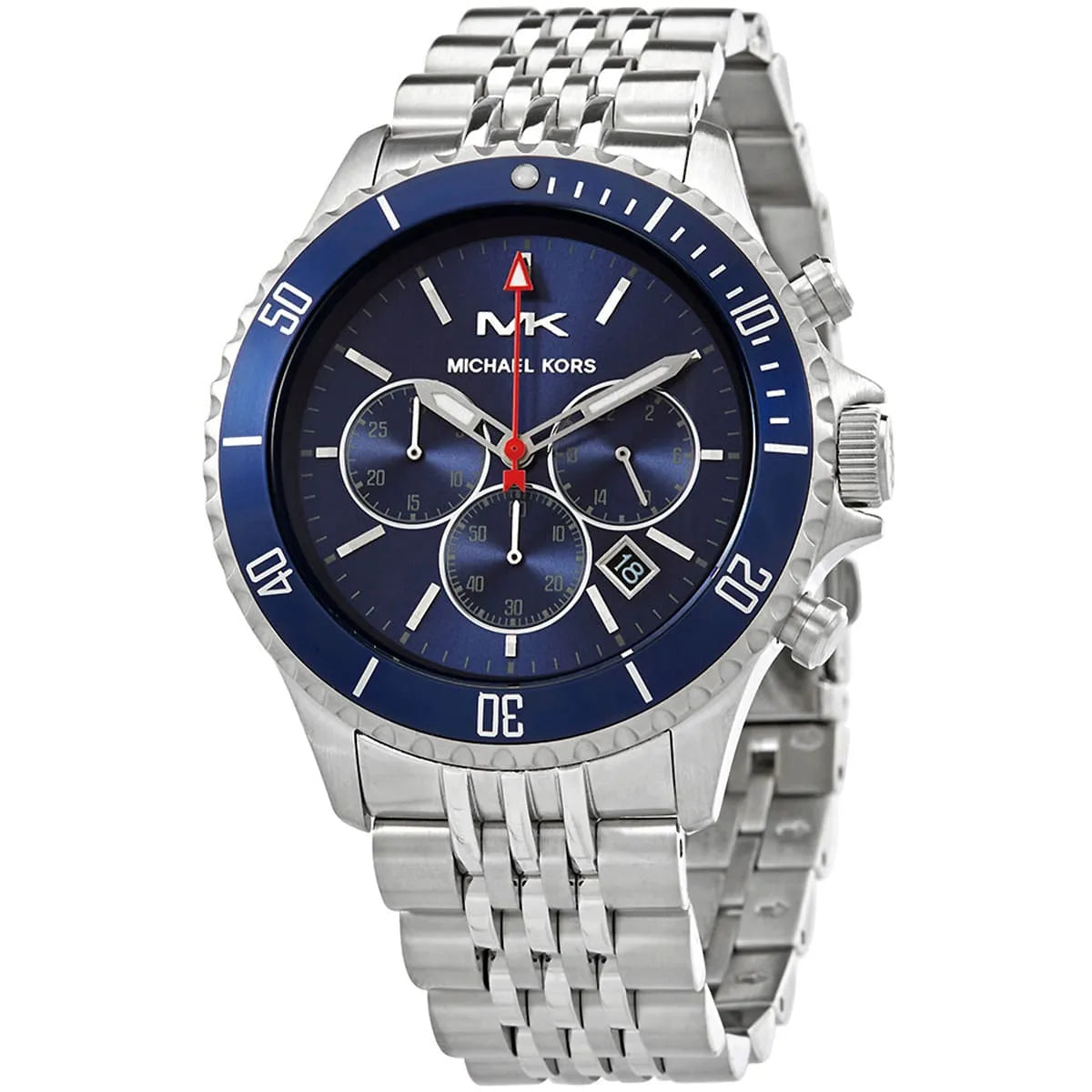 Michael Kors Bayville Chronograph Navy Blue Dial Silver Men's Watch - MK8896