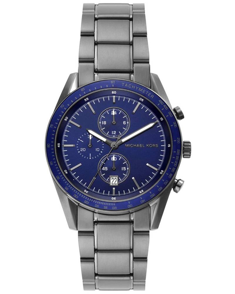 Michael Kors Warren Chronograph Navy Blue Dial Gunmetal Men's Watch - MK9111