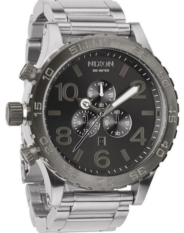 Nixon 51-30 Chrono Silver Gunmetal Men's Watch A083-1762 - The Watches Men & CO