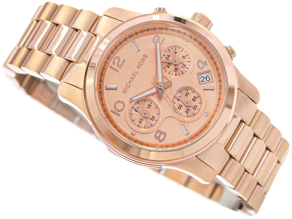 Michael Kors Runway Chronograph Quartz Rose Gold-Tone Women's Watch - MK7324