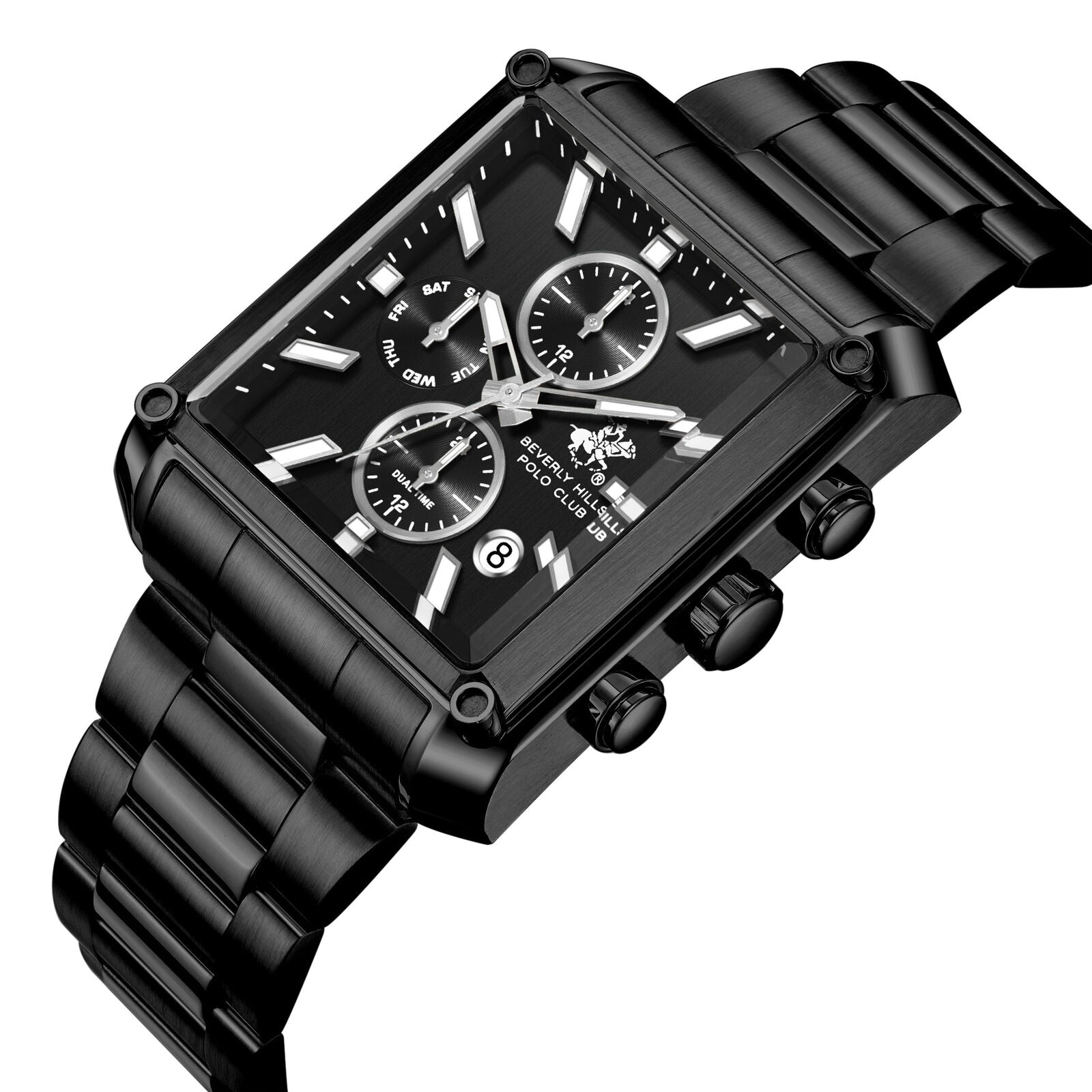 Beverly Hills Polo Club Dual Time Multifunction All Black Watch BP3868X.650