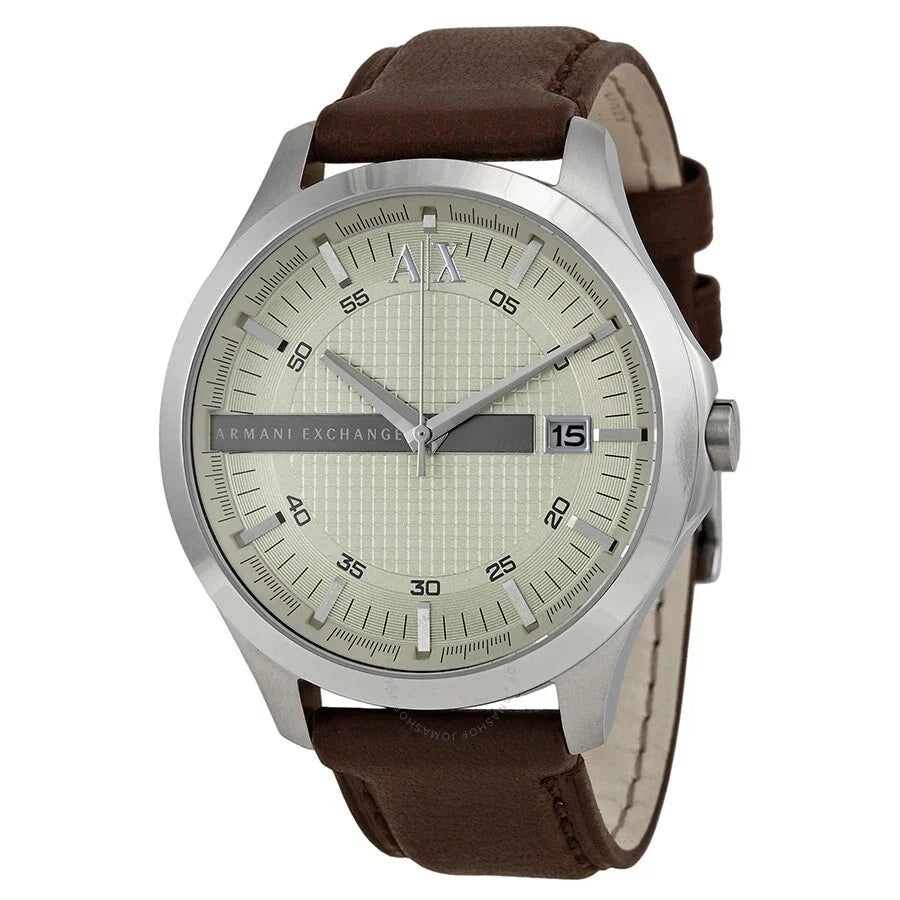 Armani Exchange Whitman Three Hands Leather Date Watch - AX2100