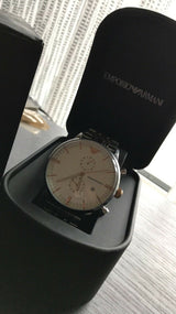 Emporio Armani Steel Two Tone Silver Rose Gold Chronograph Men's Watch#AR0399 - Watches of Australia #4