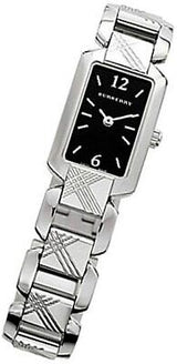 Burberry Signature Quartz Black Dial Silver Steel Strap Watch for Women - BU4210