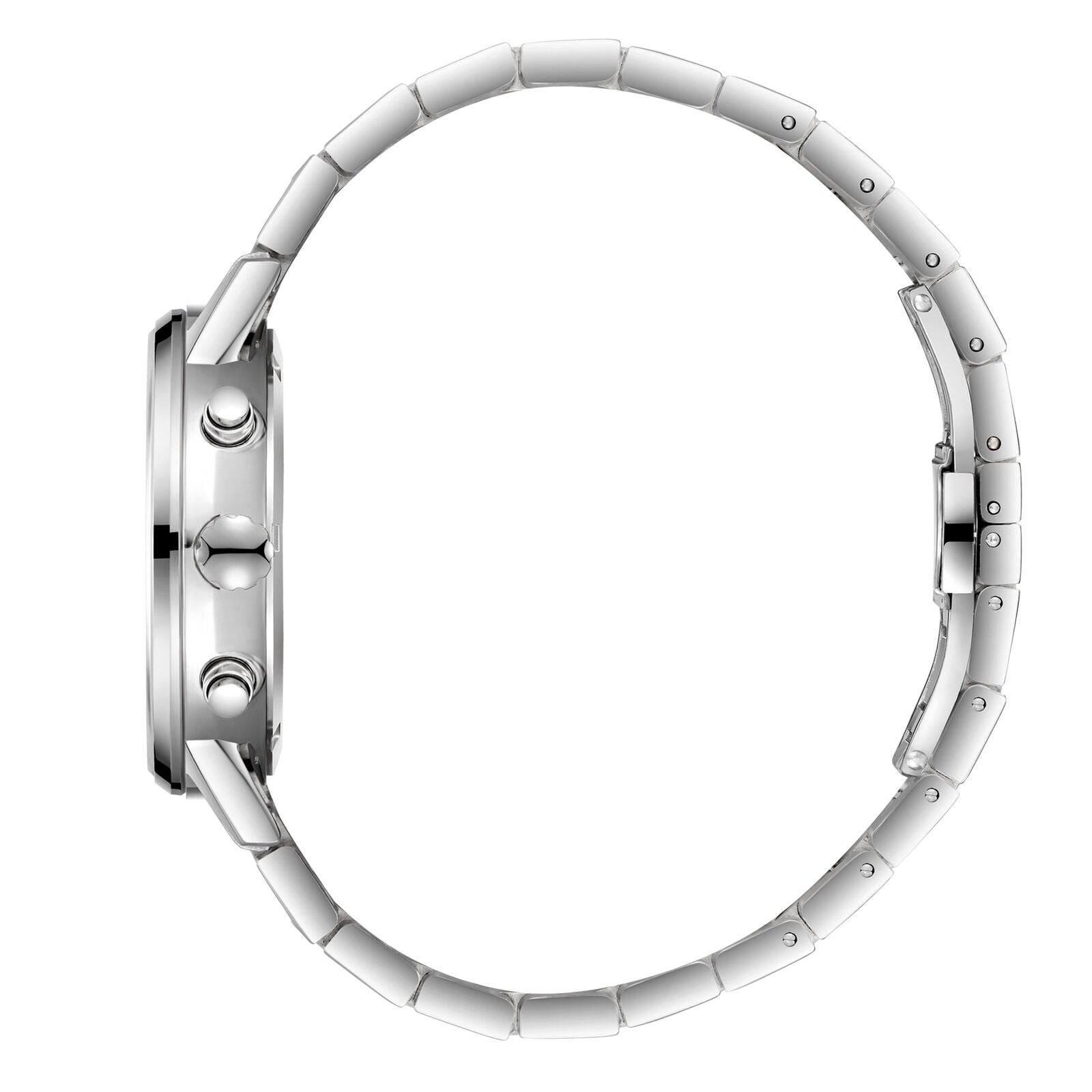 Slazenger Classic watch side view showing silver stainless steel bracelet and case profile
