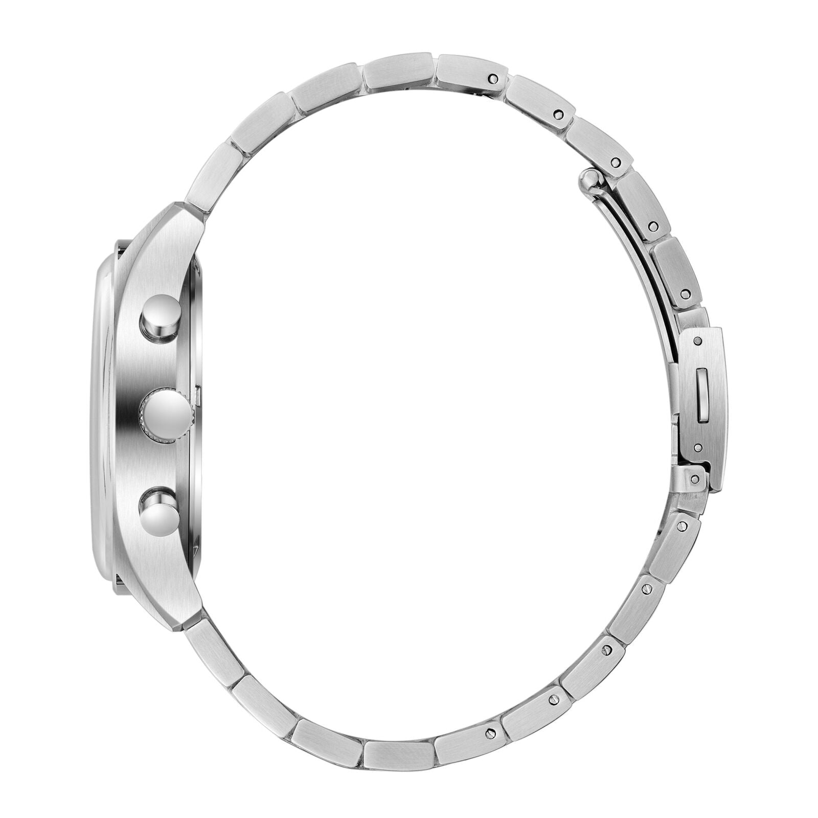 Slazenger Classic Sport watch side view showing silver case and bracelet profile