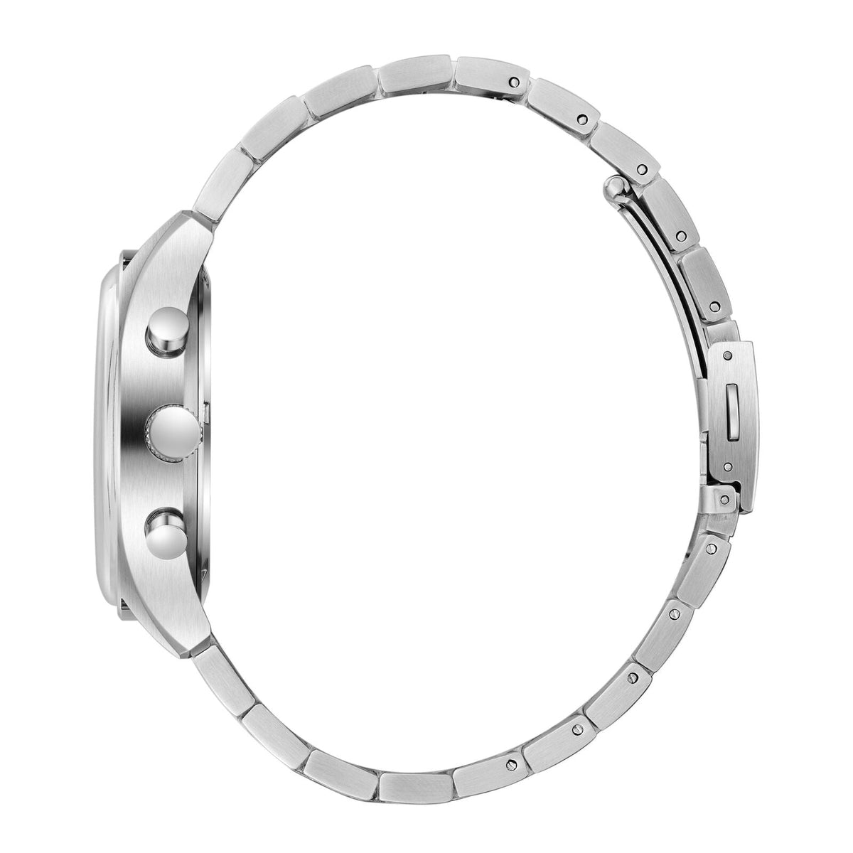 Slazenger Classic Sport watch side view showing silver case and bracelet profile