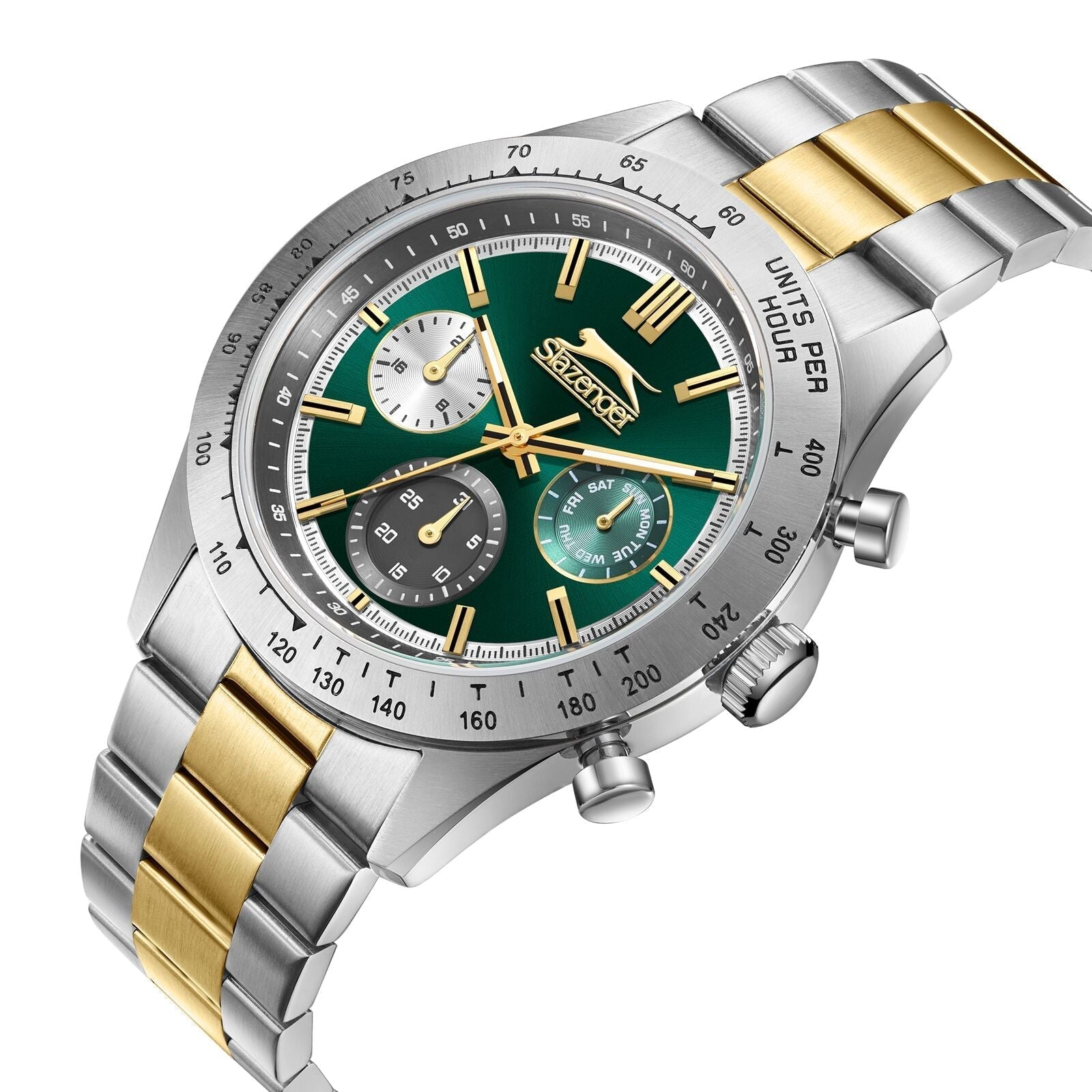 Slazenger Diver Multifunction Green Dial Two tone Watch - SL.09.2358.2.06