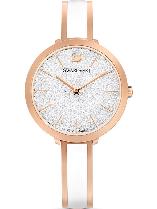 Swarovski Crystalline Delight rose gold women's watch with crystalline fill silver dial