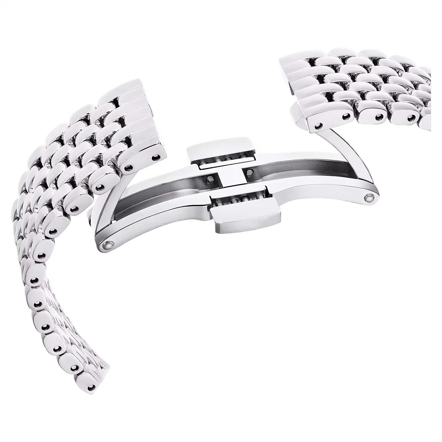 Swarovski Octea Chrono steel bracelet with fold-over clasp and integrated links