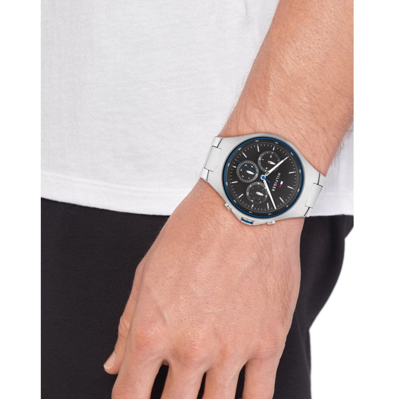 Tommy Hilfiger Justin Chronograph Gray Dial Silver Steel Strap Watch For Men 1792054