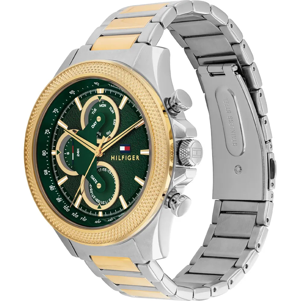 Tommy Hilfiger Clark Green Dial Tow Tone Men's Watch - 1792079