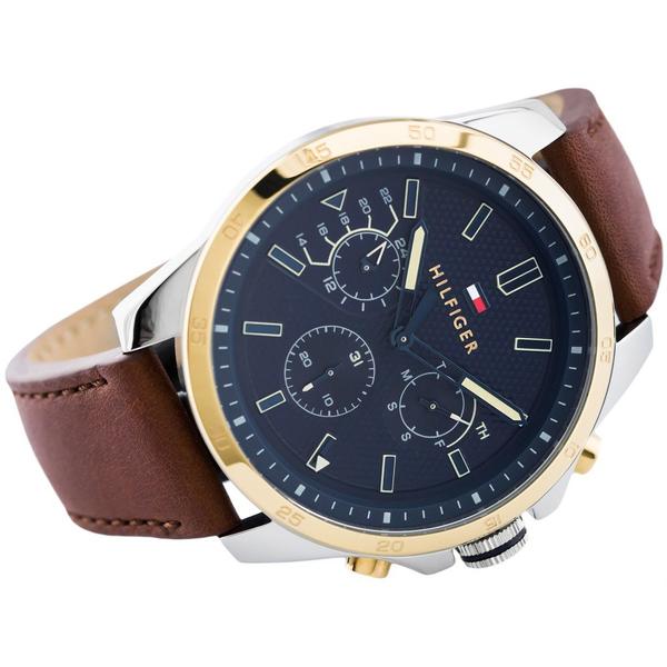 Tommy Hilfiger Decker Chronograph Blue Dial Brown Leather Men's Watch 1791561