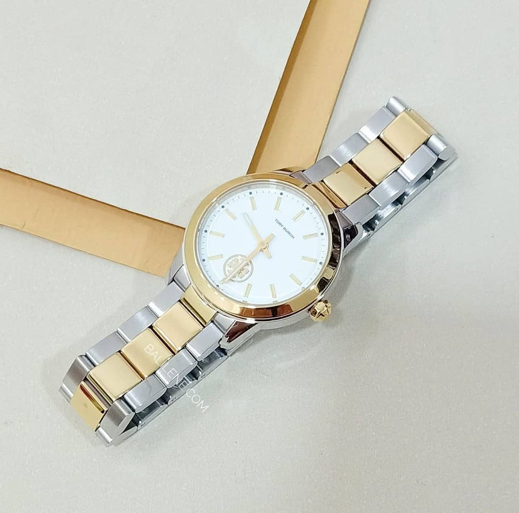 Tory Burch Collins Petite Yellow Gold-Tone and Stainless Steel Women's Watch TBW1306