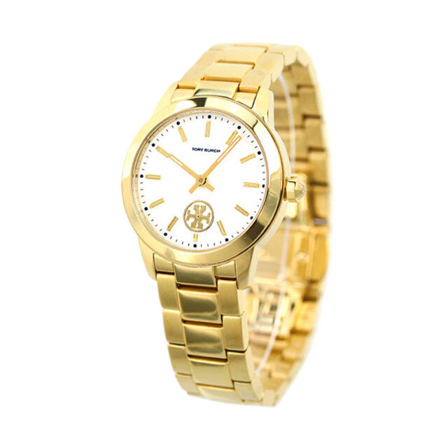 Tory Burch Yellow Gold Collins White Dial Watch Women's Watch TBW1300
