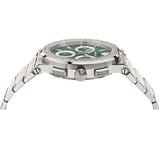 Versace Greca Logo Chrono Green Dial Silver Steel Strap Men's Watch - VEZ900121