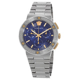 Versace Greca Logo Chronograph Quartz Blue Dial Men's Watch VEZ900221 - Watches of Australia