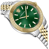 Versace Hellenyium Quartz Green Dial Two Tone Steel Strap Women's Watch - VEHU00420