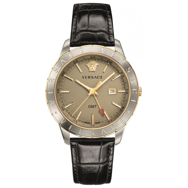 Versace Univers Black Leather Strap Men's Watch VEBK00218 - The Watches Men & CO