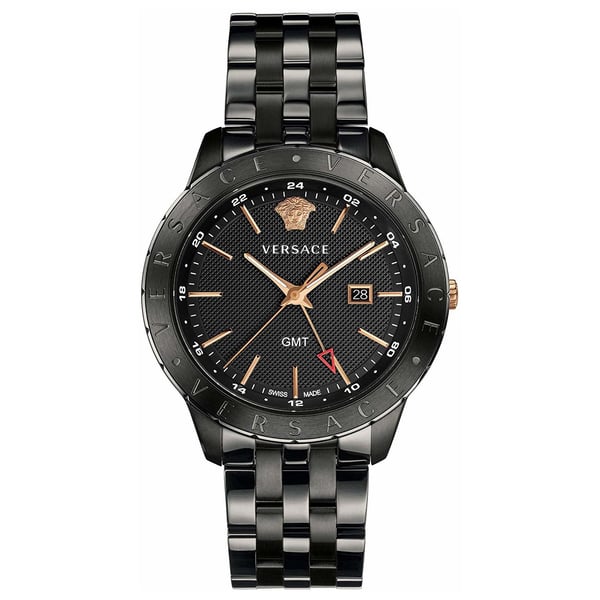 Versace Univers GMT Quartz Black Dial Menβs Watch VEBK00618 - Watch