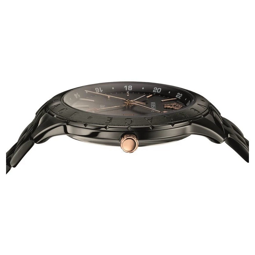 Versace Univers GMT Quartz Black Dial Menβs Watch VEBK00618 - Watch