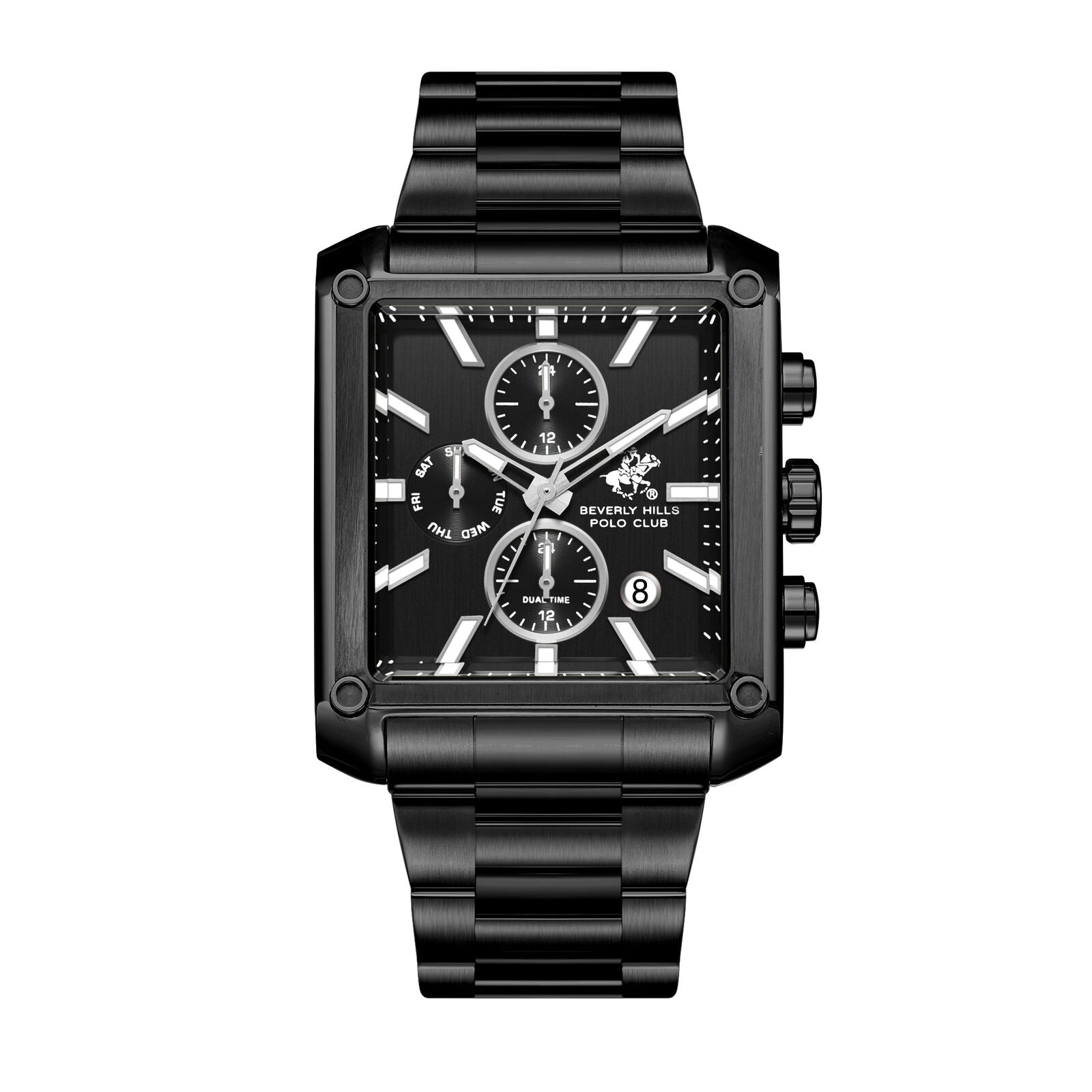 Beverly Hills Polo Club Dual Time Multifunction All Black Watch BP3868X.650