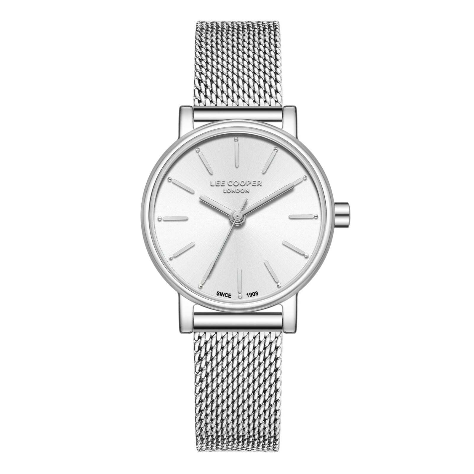 Lee Cooper Louna Silver Dial and Mesh Strap Watch - LC08292.330