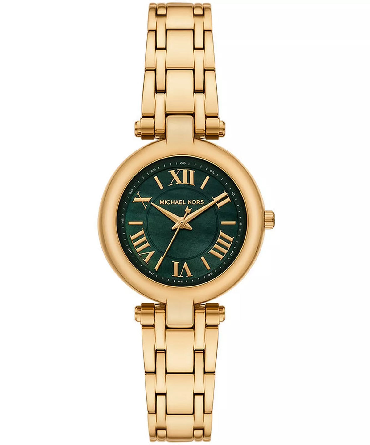Michael Kors Laney Green Dial Gold Watch MK4892