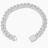 Big Daddy 10MM Baguette Iced Out Silver Bracelet