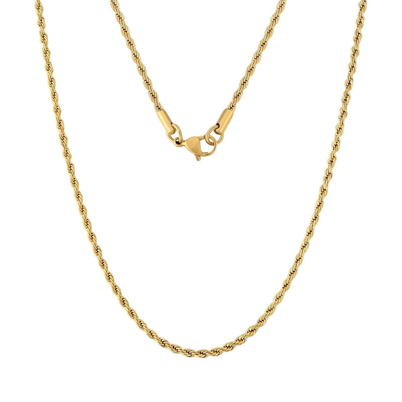 Big Daddy 2.5mm Stainless Steel Gold Rope Chain