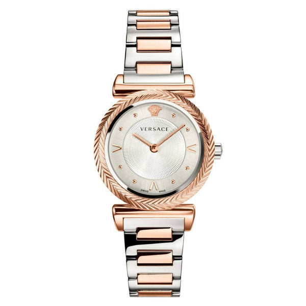 Versace V- Motif Quartz Silver Dial Ladies Watch VERE00718