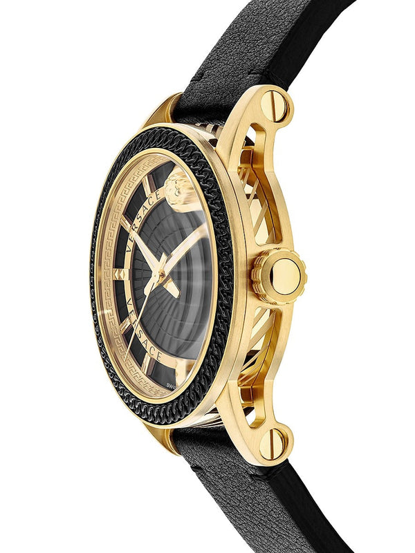 Versace Code Quartz Men's Black Guilloche Dial Watch VEPO00320