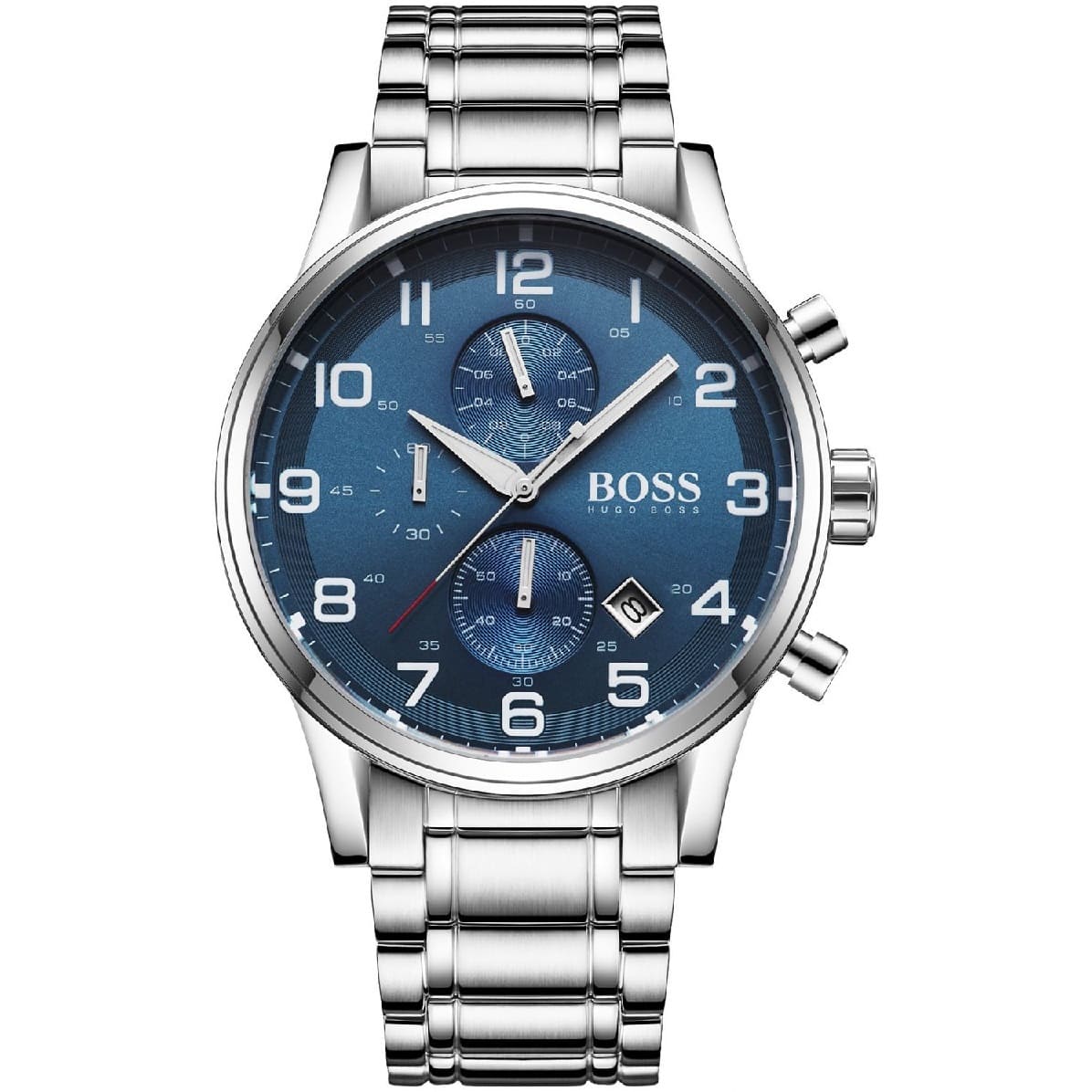 Hugo Boss Aeroliner Chronograph Blue Dial Silver Men's Watch 1513183