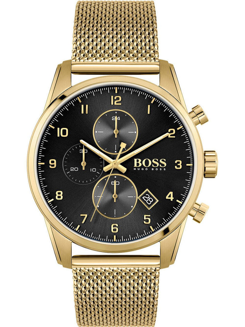 Hugo Boss Skymaster Gold Mesh Men's Watch  1513838 - Watches of Australia
