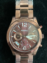 Fossil Perfect Boyfriend GMT Multi-Function Wine Dial Ladies Watch ES4110 (DEFECT)