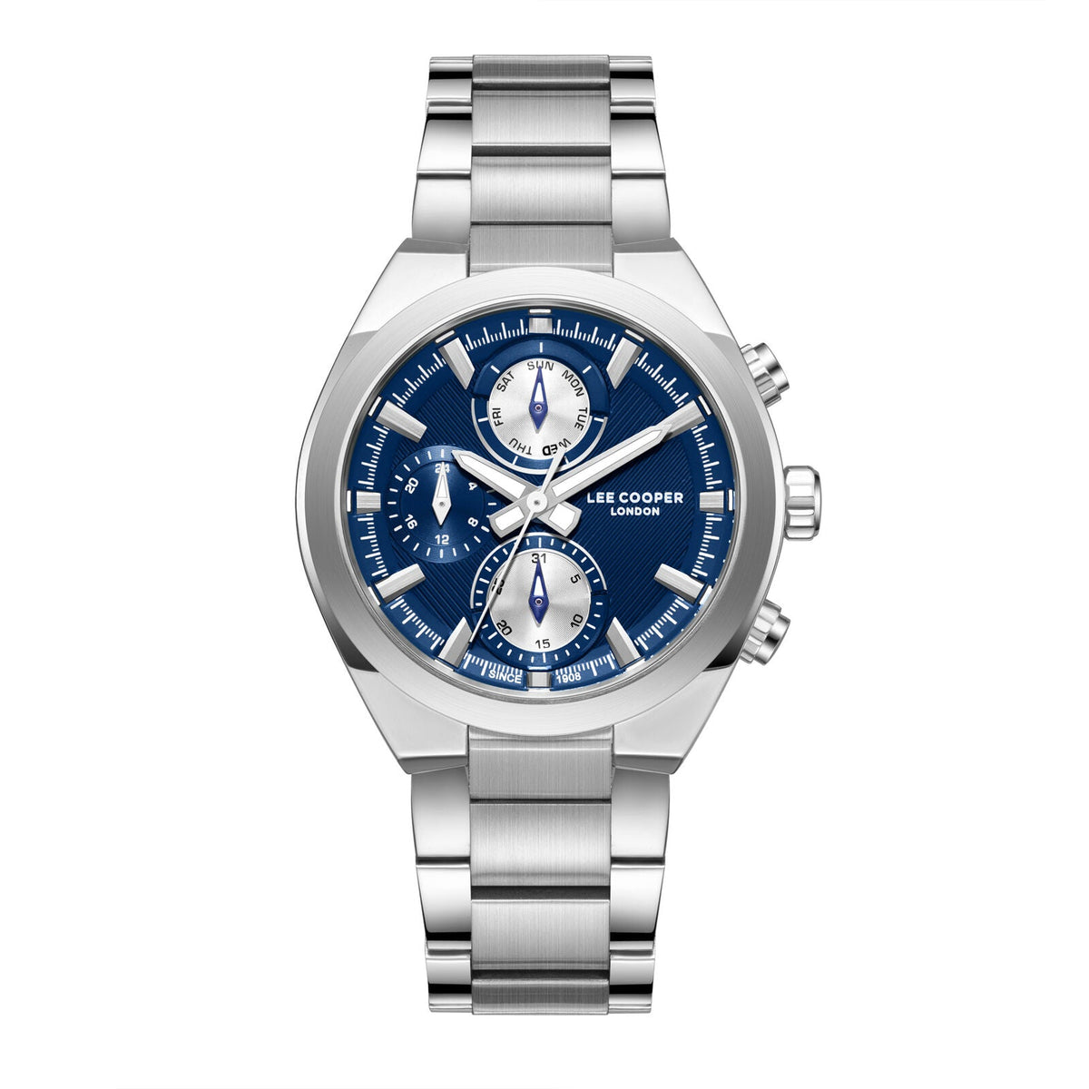 Lee Cooper Rodrigue Multifunction Blue Dial Silver Watch - LC08294.390