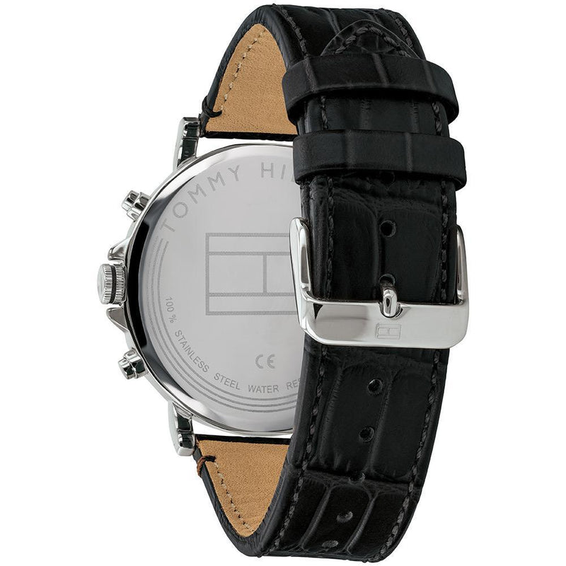 Tommy Hilfiger Multi-function Black Leather Men's Watch 1710381 - The Watches Men & CO #4