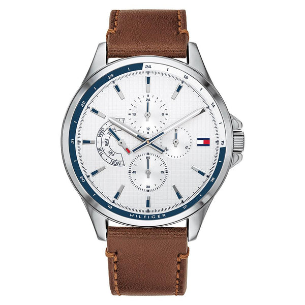 Tommy Hilfiger Multi-function Brown Leather Men's Watch  1791614 - The Watches Men & CO