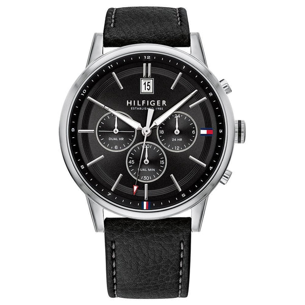 Tommy Hilfiger Multi-function Black Leather Men's Watch  1791630 - The Watches Men & CO